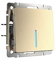 Выключатель с подсветкой без рамки Werkel 1-кл. шампань рифленый картинка